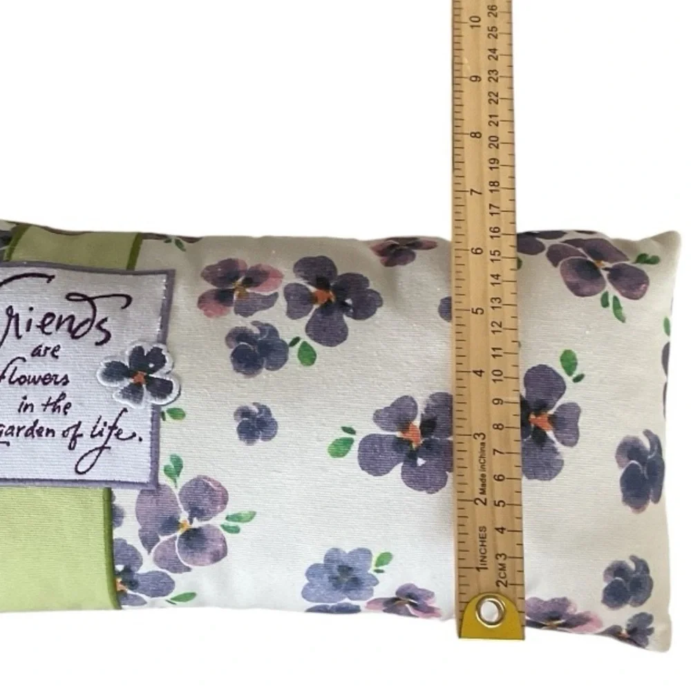 Kathy Davis Inspirational Pillow “Friends Are Flowers” Floral Accent Cushion